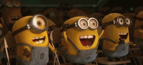 picture of a meme showing minions celebrating